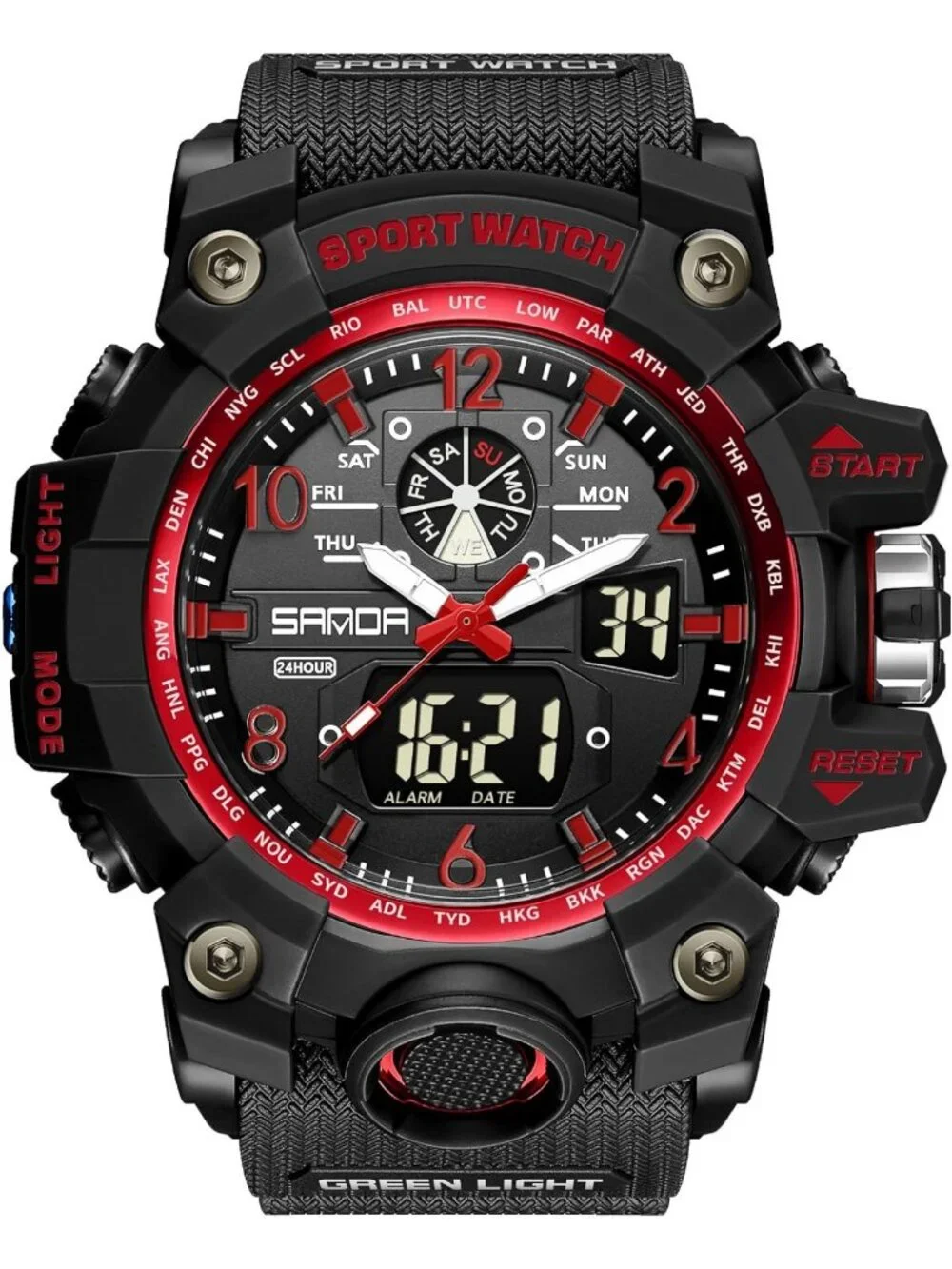 Men's Waterproof Sports Watch - Outdoor Military Tactical LED Alarm Stopwatch
